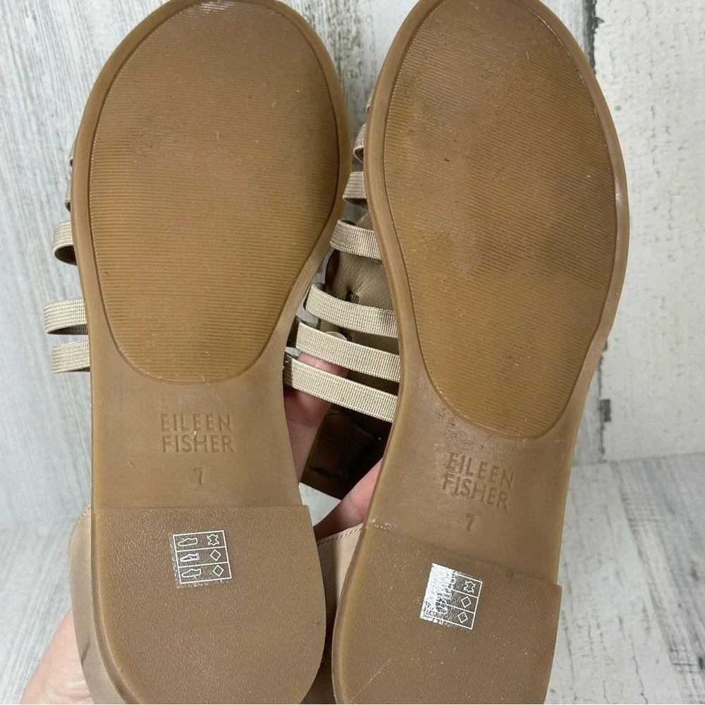 Eileen Fisher Rato Nubuck Leather Stretch‎ Slip-On Fisherman Sandals Women's 7